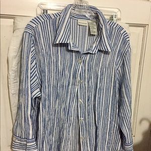 Blue/White seersucker shirt by White Stag.